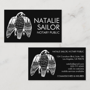 Carte De Visite FIERCE FALCON Logo moderne unique Notaire public