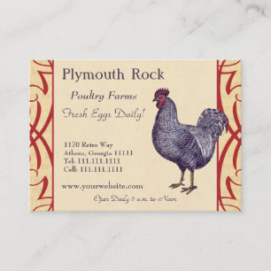 Carte De Visite Fière Plymouth Rock Rooster ferme de volaille