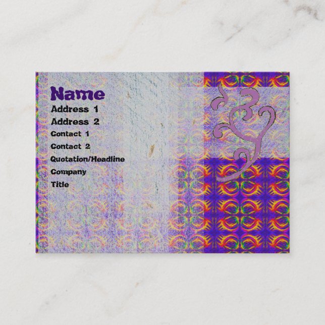 Carte De Visite Fièvre tribale (Devant)