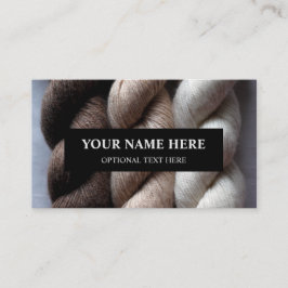 Carte De Visite Fil Tricot Brown crème beige Alpaca Fil