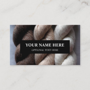 Carte De Visite Fil Tricot Brown crème beige Alpaca Fil