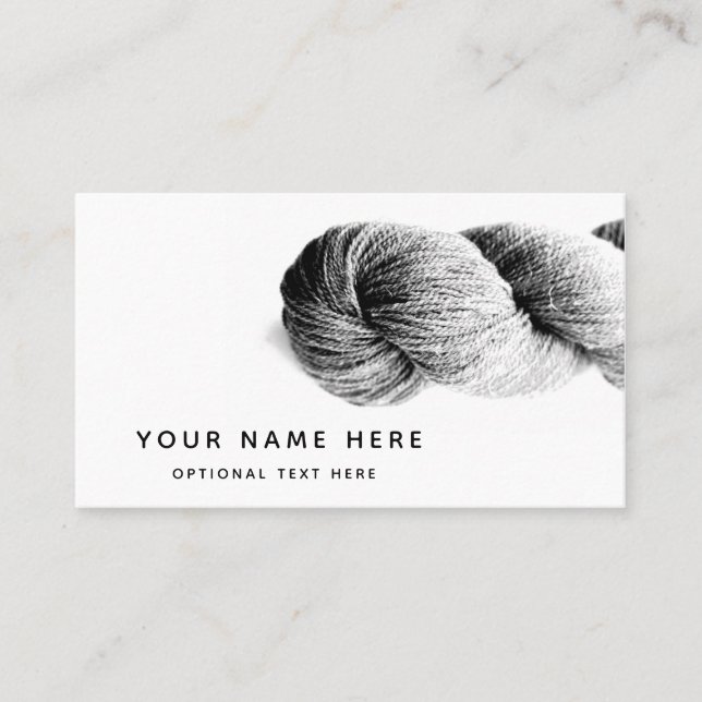 Carte De Visite Fil Tricot Fiber Arts Moderne Minimal Gris Gris (Devant)