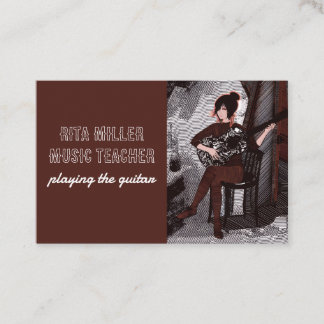 Carte De Visite Fille avec guitare