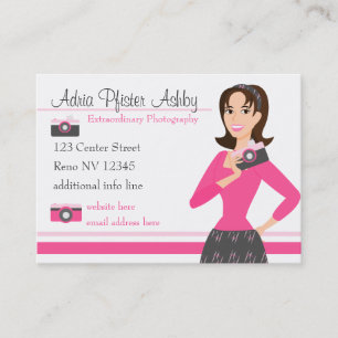 Carte De Visite Fille d'appareil-photo