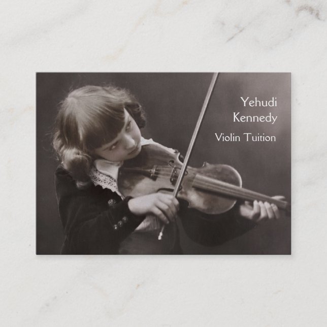 Carte De Visite Fille jouant le violon (Devant)