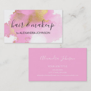 Carte De Visite Fille laveuse rose et or