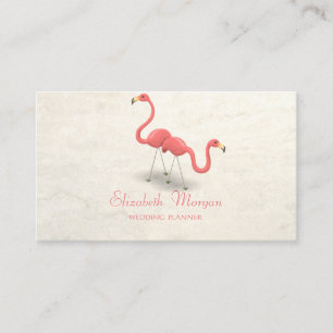 Carte De Visite Fille moderne amusante, Flamants roses