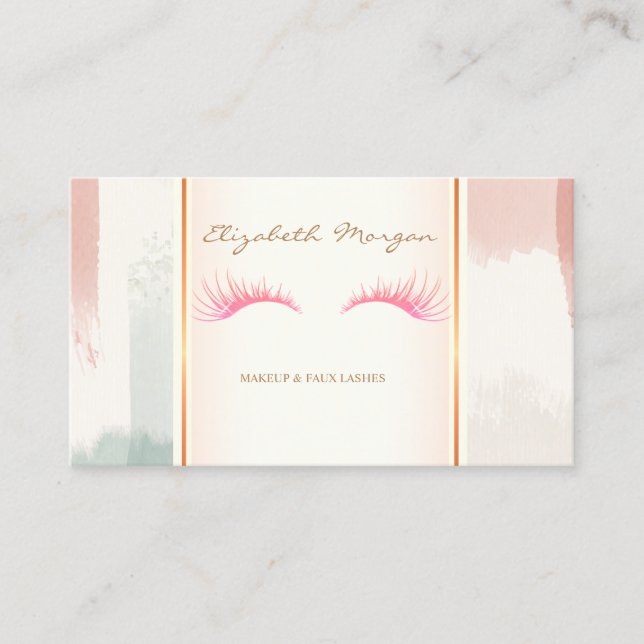 Carte De Visite Fille moderne, Aquarelle Brush Lashes (Devant)