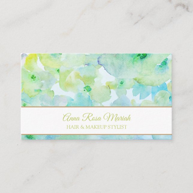 Carte De Visite *~* Fille Moderne Chic Motif Floral Spa de beauté (Devant)