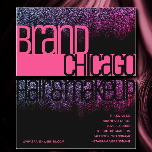 Carte De Visite Fille Parties scintillant rose arc-en-ciel étincel