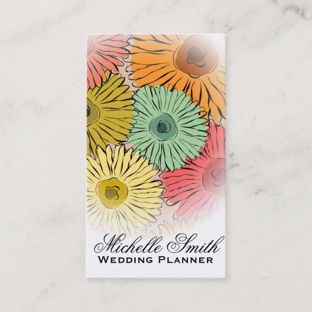 Carte De Visite Fille pastel Fleuriste wedding planner (Devant)