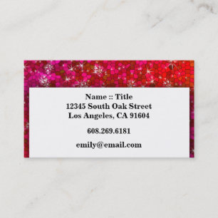 Carte De Visite Fille Sequin Rhinestone Parties scintillant Bling 