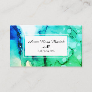 Carte De Visite *~* Fille Spa et salon Aquarelle artistique Abstra