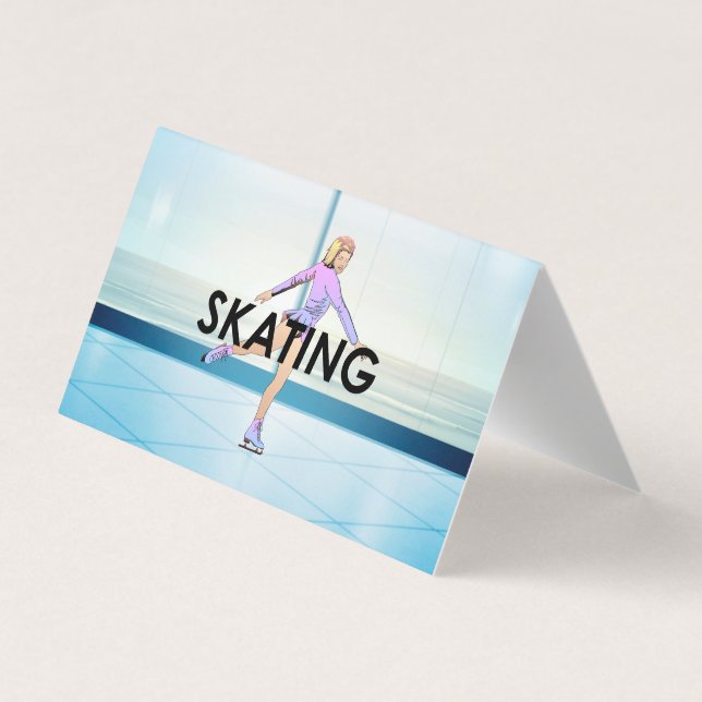 Carte De Visite Fille SUPÉRIEURE de patinage artistique (Dos)