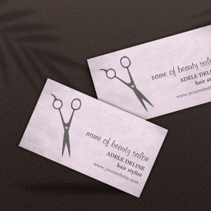 Carte De Visite Fille Vintage Texture rose ciseau Liste de cheveux