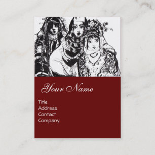 Carte De Visite FILLES ANATOLIENNES, rouge