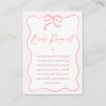 Filles Baby shower Bow rose Demande de carnet Insé