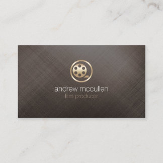 Carte De Visite Film Producer Film Reel Icon Brossé Or Metal