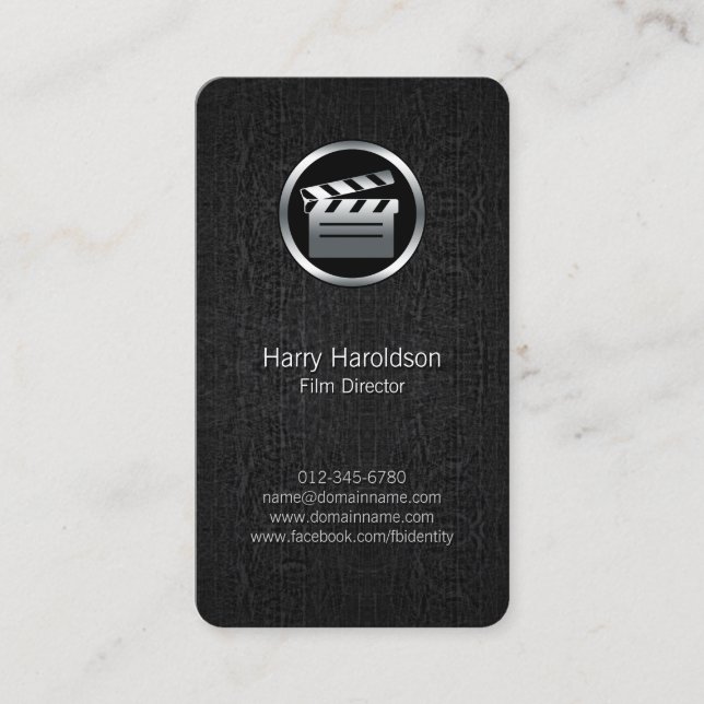 Carte De Visite FilmDirector Clapperboard BlackGrunge BusinessCard (Devant)