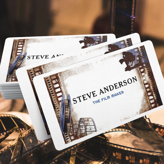 Carte De Visite Filmer Business Movie Director Photographe Euro (Size: Euro, 3.346" x 2.165")