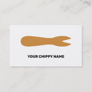 Carte De Visite Fin gourmet en bois Minimalistic de fourchette de