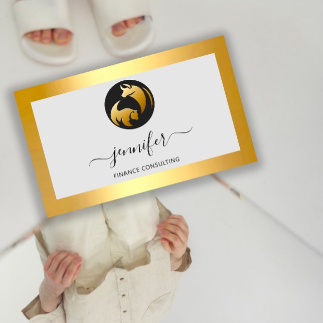 Carte De Visite Finance Consulting Comptable de courtier Bufalo Be (Finance Consulting Broker Accountant Bufalo Bear Business Card)