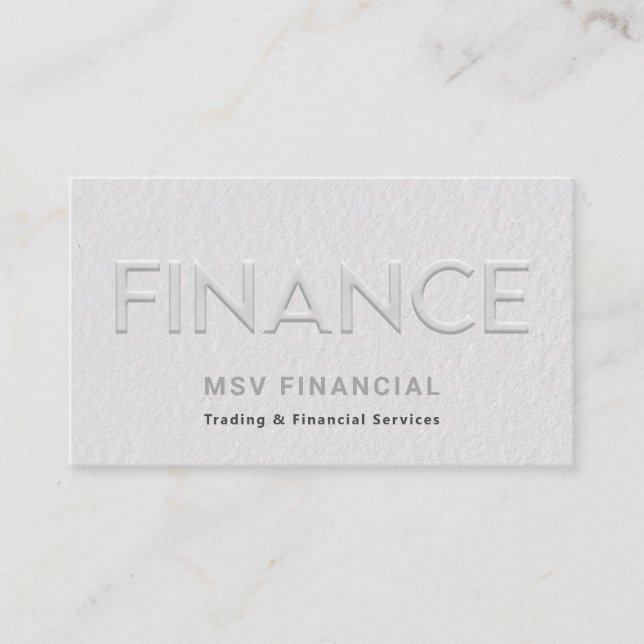 Carte De Visite Finance Faux Embossée Photo professionnelle modern (Devant)