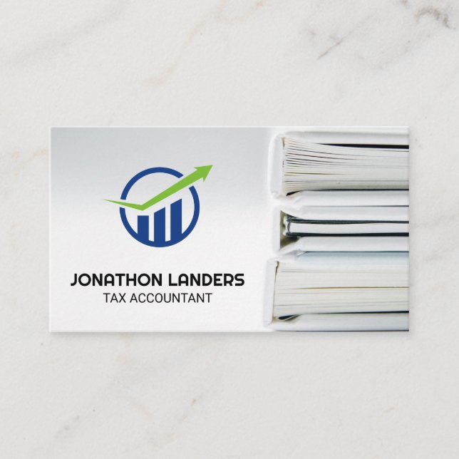 Carte De Visite Finance Logo | Accountant Record Keeping Books (Devant)