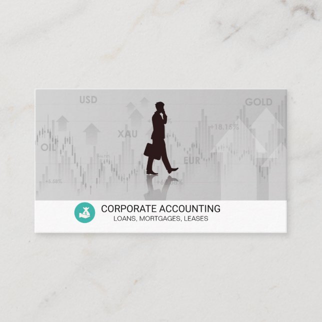 Carte De Visite Financement d'entreprise | Comptabilité | Graphiqu (Devant)