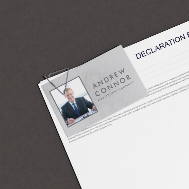 Carte De Visite Financial Advisor Texture simple en pierre gris cl (Perfect for business)