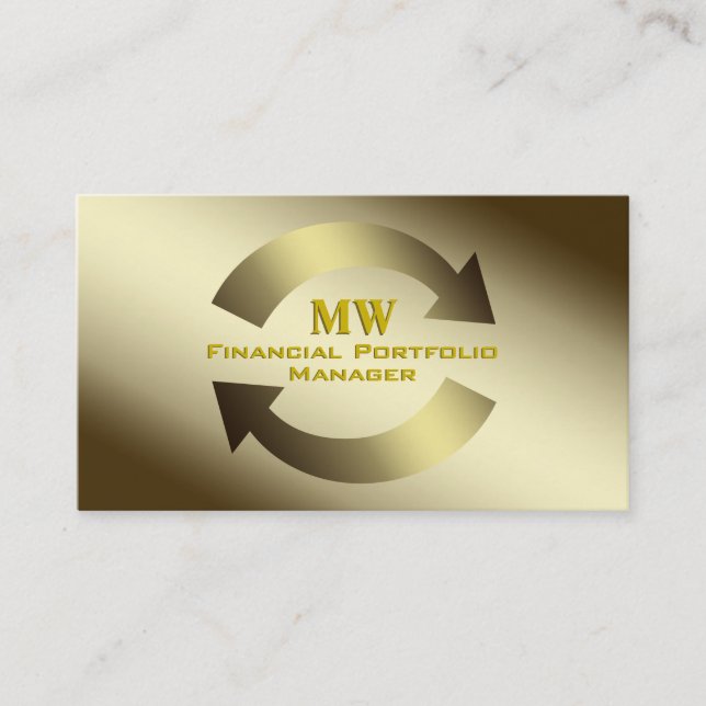 Carte De Visite Financial Portfolio Manager, logo Gold (Devant)