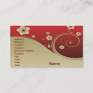 Carte De Visite Fine mignon Cool Girl Retro Floral Mode