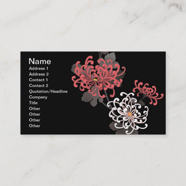 Carte De Visite Fine mignon Cool Girl Retro Floral Mode (Devant)