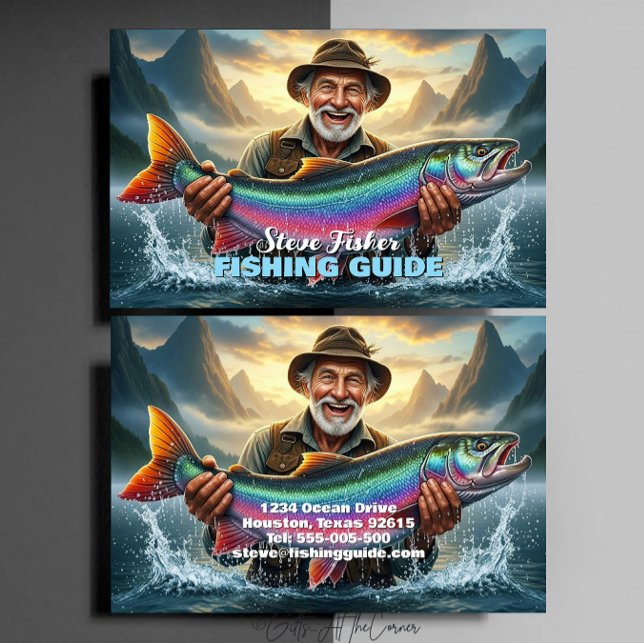 Carte De Visite Fishing Guide Big Fish Catch (Créateur téléchargé)