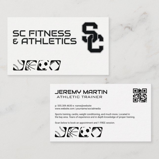 Carte De Visite Fitness Athletics (Devant / Derrière)