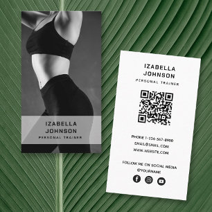 Carte De Visite Fitness des formateurs personnels moderne QR Code