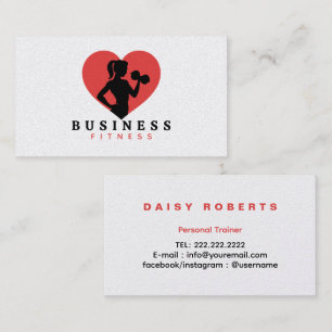 Carte De Visite Fitness Femmes Lifting Weight Logo Personal Traine