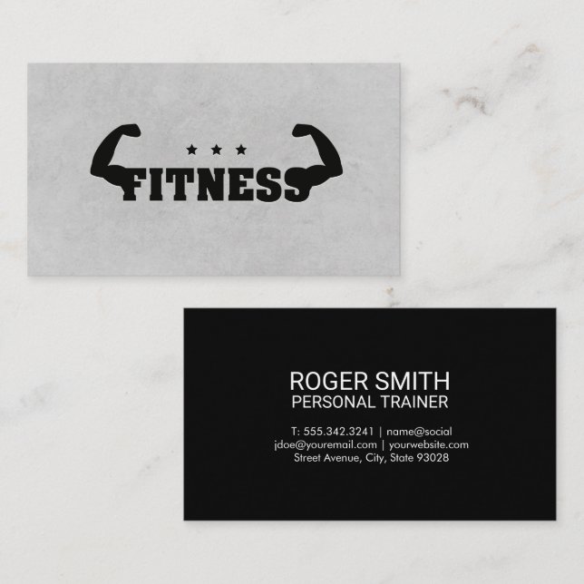 Carte De Visite Fitness Flex | Formateur personnel (Devant / Derrière)