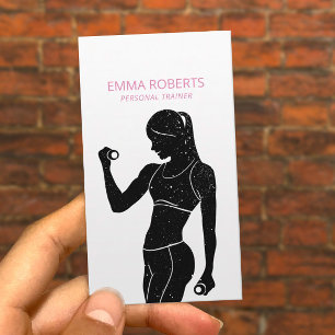 Carte De Visite Fitness Girl Personal Trainer entraînement