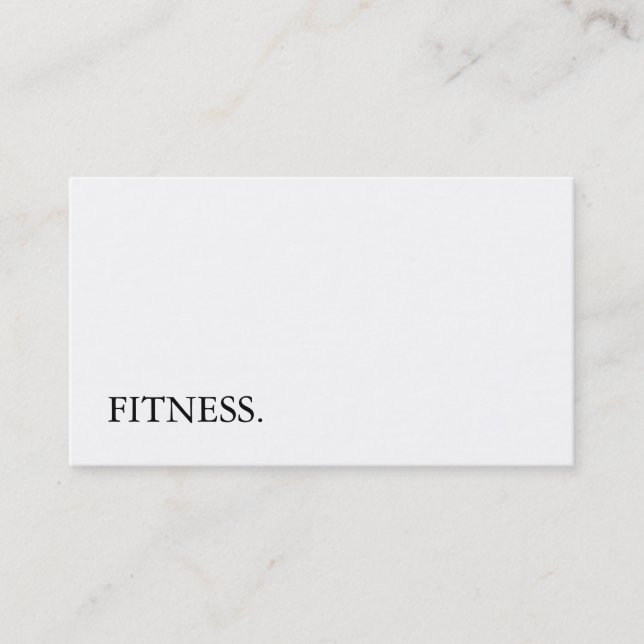 Carte De Visite Fitness moderne noir & blanc (Devant)