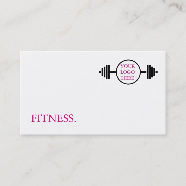 Carte De Visite Fitness moderne noir & blanc (Devant)