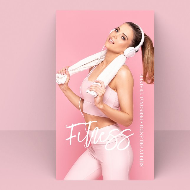 Carte De Visite Fitness moderne | Photo du code QR de l'entraîneur (Créateur téléchargé)