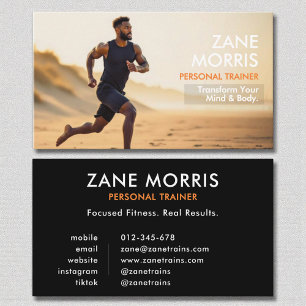 Carte De Visite Fitness moderne Photo du formateur personnel
