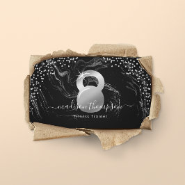 Carte De Visite Fitness moderne Silver Black Kettlebell