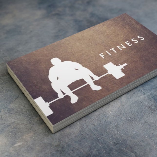 Carte De Visite Fitness Personal Trainer Bodybuilder Grunge (Créateur téléchargé)