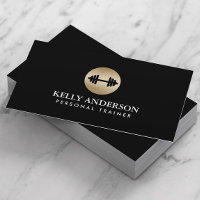 Fitness Personal Trainer Classy Black & Gold