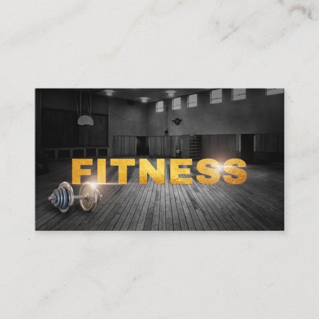 Carte De Visite Fitness Personal Trainer Gold Typography Business  (Devant)