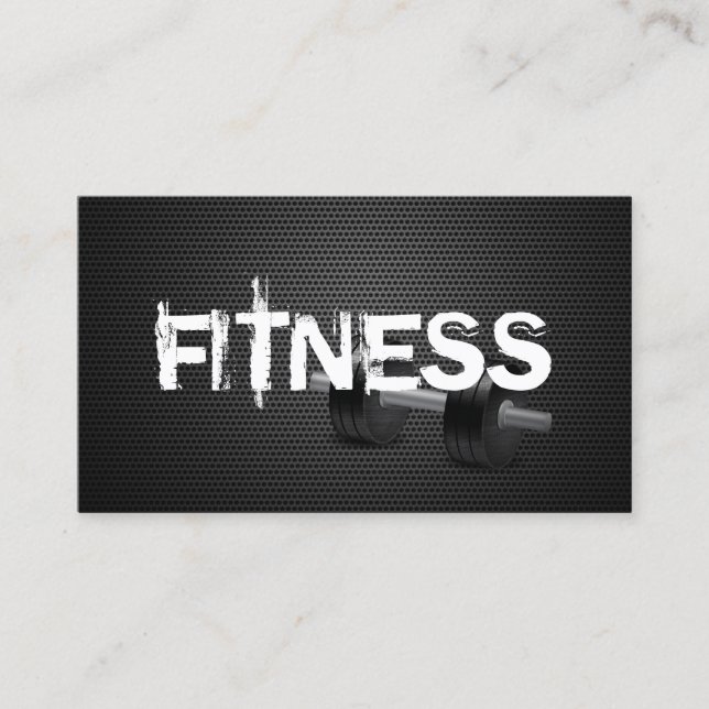 Carte De Visite Fitness & Personal Trainer Métal foncé (Devant)