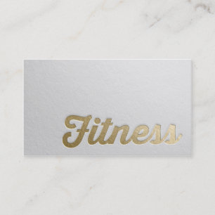 Carte De Visite Fitness Personal Trainer Minimal White Gold Emboss