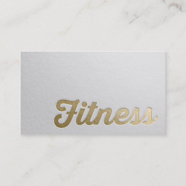 Carte De Visite Fitness Personal Trainer Minimal White Gold Emboss (Devant)